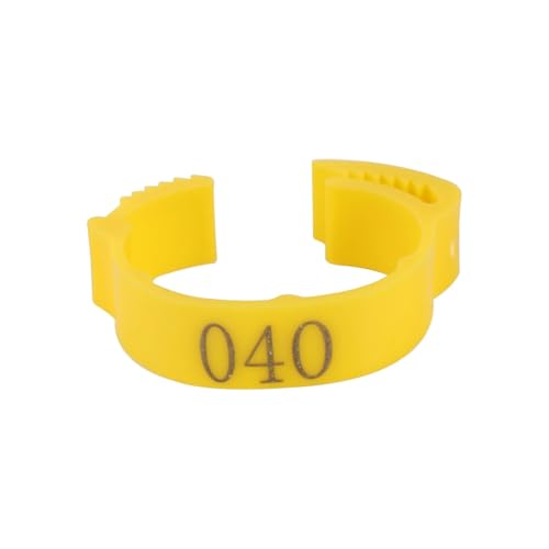 100PCS Chicken Foot Ring Adjustable Size Poultry Leg Digital Label Buckle 6 Colors Plastic Chick Duck Goose Farm Equipment for Easy Flock Management(Yellow) - color: Yellow