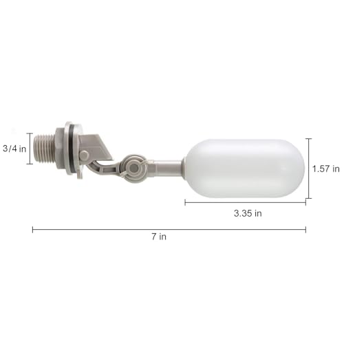 Blulu 3 Pack Float Valve, 1/2 Inch Automatic Pool Fill Float Ball Valve with Adjustable Arm for Ponds, Livestock Water Trough, Aquariums, Water Tank Level Control, Aquaculture(Gray) - color: Gray