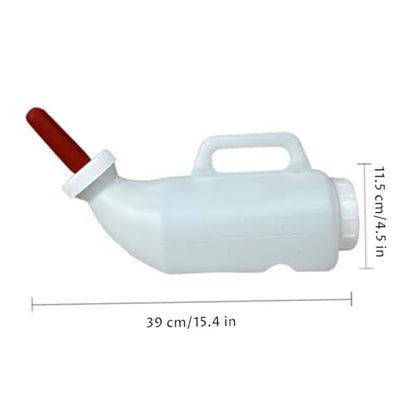 Calf Bottles and Nipples, Calf Bottle, 2L Horizontal Bottles and Nipples with Large Capacity & 2 Soft Silicone Nipple for Safe Feeding, Goat Bottle