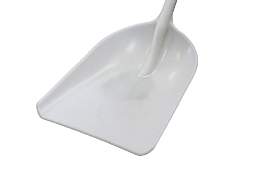 Bully Tools Poly Snow Scoop – Heavy Duty Poly Shovel for Clearing Walkways, Lightweight Plastic Tool for Composite Decks, Large Winter Scoop for Snow Mulch, Grain, and Debris Handling - White, 42-Inch - color: White