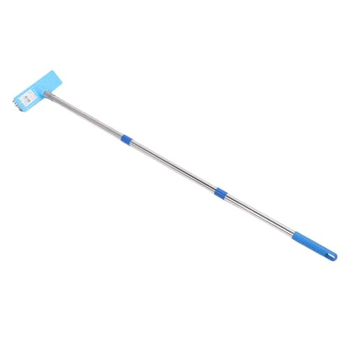 Jeffergarden Long Handle Scrub Brush Heavy Duty Stiff Wire Broom with Stainless Steel Telescopic Pole for Grime Moss Removal on Patio Deck Tile Garage Floor (120cm) - size: 120cm