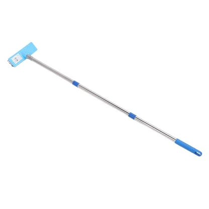 Jeffergarden Long Handle Scrub Brush Heavy Duty Stiff Wire Broom with Stainless Steel Telescopic Pole for Grime Moss Removal on Patio Deck Tile Garage Floor (120cm) - size: 120cm