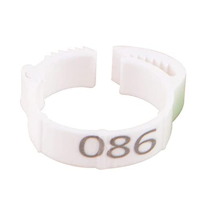 100 Pieces Chicken Foot Rings Identification Leg Bands Numbered Clip Rings Adjustable Reusable Ankle Markers Suitable for Farm Birds, White - color: White