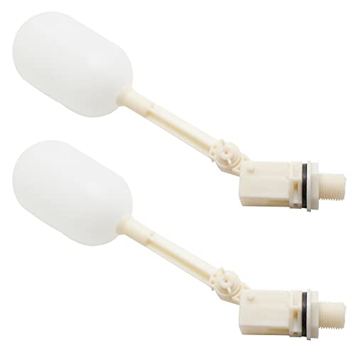 Uenede 2PCS Float Ball Valve DN20 3/4" Male Thread PE Floating Ball ABS Valve Automatic Switch for Pool, Livestock Water Trough, Aquariums, Aquaculture, Hydroponics and Reservoir Water Level Control