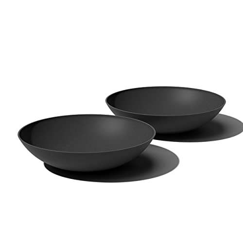 Veradek Mason Series Lane Bowl Planter| for Indoor or Outdoor Tabletops/Gardens |Made from Plastic-Stone Composite with Drainage Holes|Modern Décor for Flowers, Succulents, Small Plants - color: Black, size: 8"H x 32"DIA 2PK