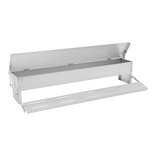 Automatic Galvanized Chicken Feeder, 22LBS Large Capacity Poultry Feeders Treadle Metal Treadle Feeder with Treads Non-Slip Grooves for Chickens Bantams Poultry Pheasants