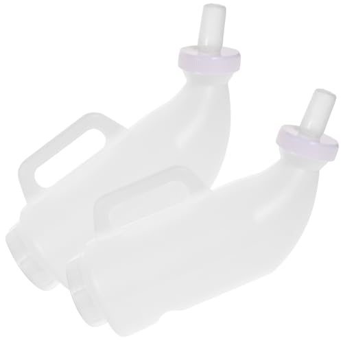 BESTonZON Calf Feeding Bottle 2L Thickened Nursing Bottle for Livestock 2pcs with Random Nipple Color Suitable for Cattle and Sheep Feeding Random Color