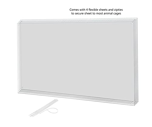 8 Pack Bendable 8" x 11" Pet Cage Liner with Zip Ties Thin Flexible Plastic and Pliable Edge Pet Rabbit and Guinea Pig Cage Side Protection Urine Guard by Marketing Holders - color: 8" x 11"