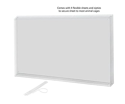 8 Pack Bendable 8" x 11" Pet Cage Liner with Zip Ties Thin Flexible Plastic and Pliable Edge Pet Rabbit and Guinea Pig Cage Side Protection Urine Guard by Marketing Holders - color: 8" x 11"