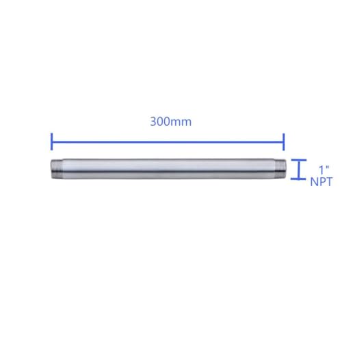CONSTELLAR 304 Stainless Steel Pipe Nipple - 1" NPT Male x 1" NPT Male Threaded Fitting, 12 Inch (300mm) Length 3mm Wall Thickness Heavy Duty Seamless Pipe Nipple for Water Gas Oil fluid (1 Pack) - size: 1" NPT Male x 1" NPT Male, style: 300mm (12 inch)