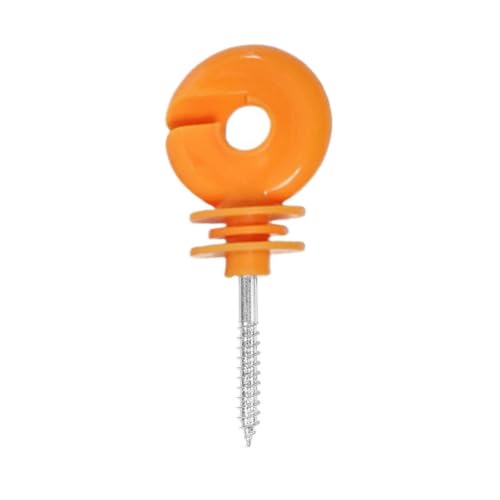 Electric Fencing Ring Insulators 100Pcs Screw-in Wood Post Screw Insulation Angled Slot Fence Ring Insulator Electric Fencing Insulators(Yellow) - color: Yellow