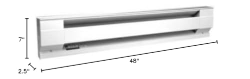 Cadet Convection Baseboard Heater - 1000W Electric, Wall Mount, Indoor Use - 175 Sq. Ft.