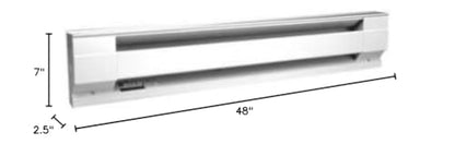 Cadet Convection Baseboard Heater - 1000W Electric, Wall Mount, Indoor Use - 175 Sq. Ft.