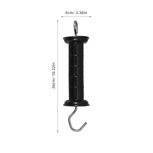 FOMIYES Electric Fence Gate Handle and Door Handle Plastic Grip with Spring Hook for Farm and Livestock Fencing Supplies Outdoor Black