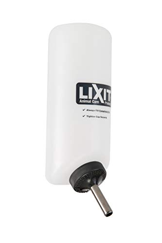 Lixit Wide Mouth BPA-Free Cage Water Bottles for Rabbits, Ferrets, Guinea Pigs, Rats, Chinchillas, Hamsters, Mice, Hedgehogs, Gerbils and Other Small Animals. (Translucent, 32 Ounce Pack of 2) - color: Translucent, size: 32 Ounce Pack of 2