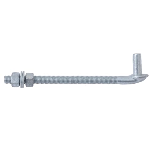 VIVIDA 10" J Bolt Gate Hinge, Chain Link Gate Bolt Hinge with 5/8" Male Pin, Galvanized Steel, Nuts & Washers Included, 1 Pack - size: 10" (1 PCS)