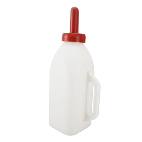 Aramox Calf Nursing Bottle Calf Feeding Supplies Milk Feeder 2 Quart Leakproof Nonslip Silicone Nipple with Handle (Upright Milk Pot) - size: Upright Milk Pot, style: Upright Milk Pot