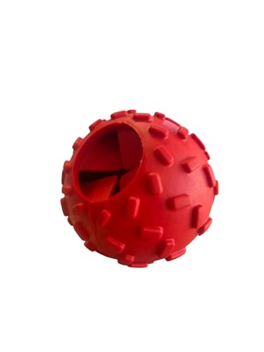 Challenging Treat-Dispensing Ball for Pigs Piglets Dogs Rabbits Cats and Other Small Animals – Mental Stimulation and Playtime Fun (Red) - color: Red
