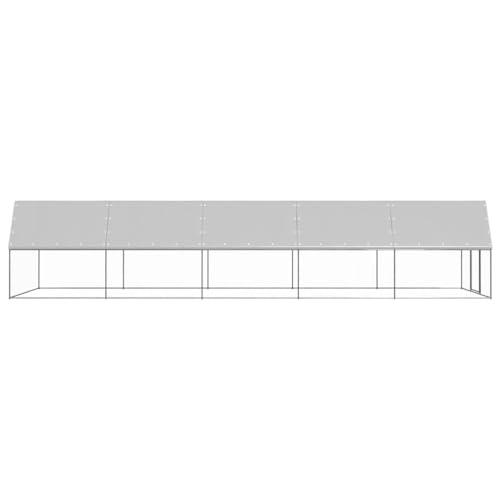 118"x118" Galvanized Steel Walk-in Chicken Coop PE Roof, Lockable Gate, 2-Person Assembly, for Poultry Rabbits Ducks - color: Silver-B, size: 118.1 x 118.1 x 78.7 in (W x L x H)