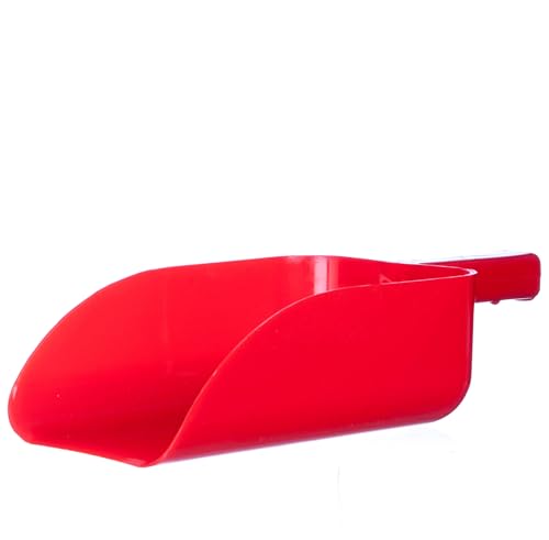 Jeffers Feed Scoop for Horses, Livestock, Pets, Chickens, Goats – 5 Pint 2.5 Quart Heavy-Duty Plastic Grain Scoop – Durable Farm Tool for Animal Feed, Barn, Stable, Garden, Dog Food - Red - color: Red Feed Scoop, size: 2.5 Quart