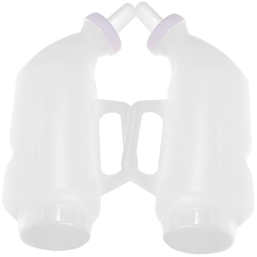 Mikikit 2pcs 2L Calf Feeding Bottles with Nipples for Livestock Nursing, Thickened Horizontal Cow and Sheep Milk Bottles for Farm Ranch Feeding Supplies Random Color Random Color