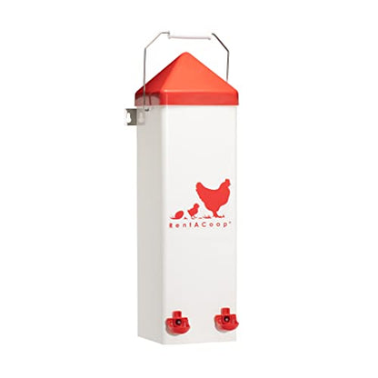 RentACoop 2 Gallon High Rise Chicken Waterer with Auto-Fill Cups, Horizontal Nipples, Anti-Roost Cone and Mounting Kit - Suitable for Chickens, Quail, Ducks, Geese, Turkey and More