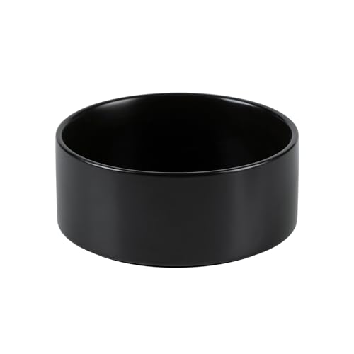 Havniva 6.1” Ceramic Dog Bowls, Dog Food and Water Bowl for Small & Medium Dogs, Durable Dog Water Bowl with Non-Slip Rubber Base Large Capacity Pet Feeding Bowl - color: Matte Black, size: 6.1 Inch