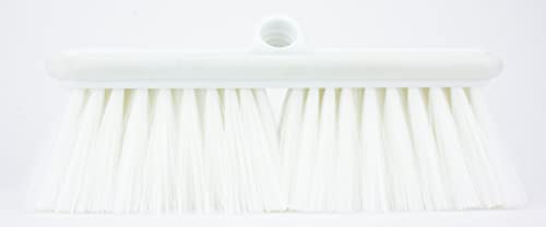 SPARTA Flo-Thru Heavy-Duty Deck Scrub Brush Nylon Bristled, Boat and Floor Scrub Broom with Protective Bumper for Floors and Large Equipment, Plastic, 9.5 Inches, White - color: White