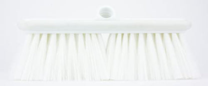 SPARTA Flo-Thru Heavy-Duty Deck Scrub Brush Nylon Bristled, Boat and Floor Scrub Broom with Protective Bumper for Floors and Large Equipment, Plastic, 9.5 Inches, White - color: White