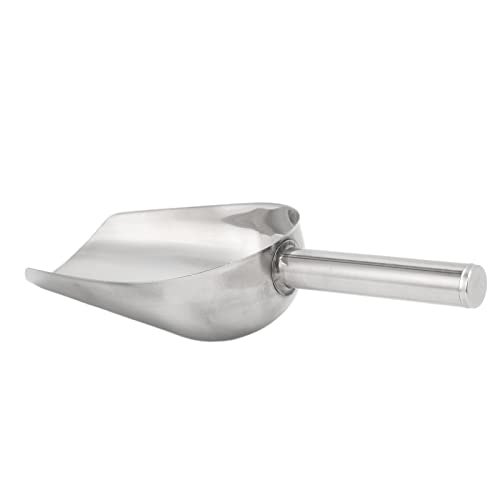 Qiilu Large Dog Food Scoop & Stainless Steel Pet Food Shovel - Long Handle Feeder for Cats and Dogs, Heavy Duty Animal Scoop