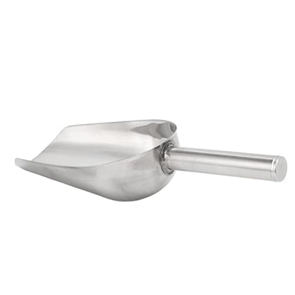 Qiilu Large Dog Food Scoop & Stainless Steel Pet Food Shovel - Long Handle Feeder for Cats and Dogs, Heavy Duty Animal Scoop