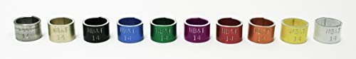 Customized Stamped Duck Leg Bands, Pack of 50 (Multiple Aluminum Colors to Choose From)