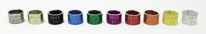 Customized Stamped Duck Leg Bands, Pack of 50 (Multiple Aluminum Colors to Choose From)