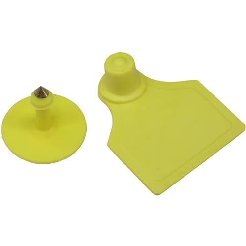 Cattle Ear Tags 100PCS 4x5CM Blank Ear Tags for Goats Sheep Cattle Cows Pigs Livestock Identification TPU Precision Eear Label Farm Animal Marker for Animals(Yellow) - color: Yellow