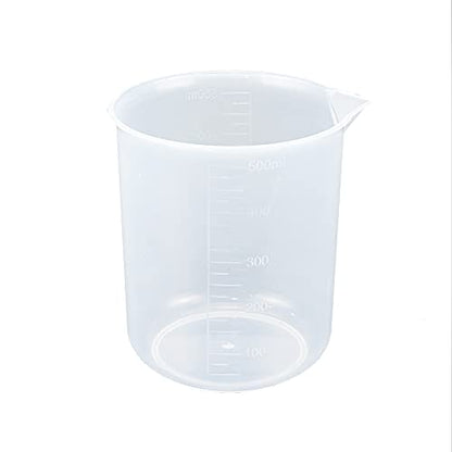 Antrader Plastic Measuring Cup,Scientific Graduated Beaker,Clear,500ml,1Pcs | PP Transparent Kitchen And Laboratory Beaker,Lightweight,Reusable - size: 500ml