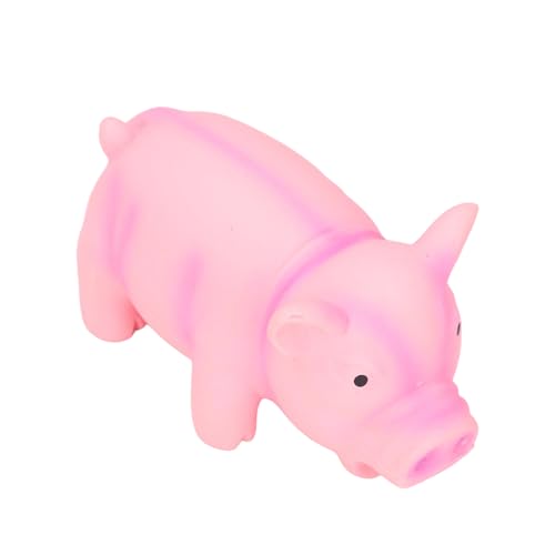 Buachois Dog Squeak Toy 6.3x3.1x3.1In, Cute Pig Grunting Latex Chew Toy Safe Bite Proof Pet Toy for Dogs Puppies (Pink) - color: #-01