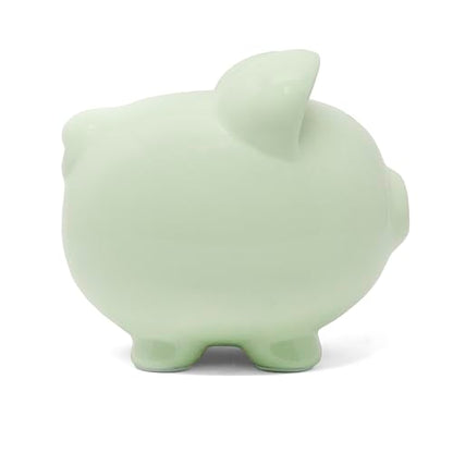 Child to Cherish Ceramic Piggy Bank, Green - color: Green