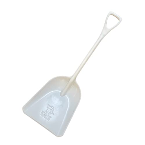Bully Tools Poly Snow Scoop – Heavy Duty Poly Shovel for Clearing Walkways, Lightweight Plastic Tool for Composite Decks, Large Winter Scoop for Snow Mulch, Grain, and Debris Handling - White, 42-Inch - color: White