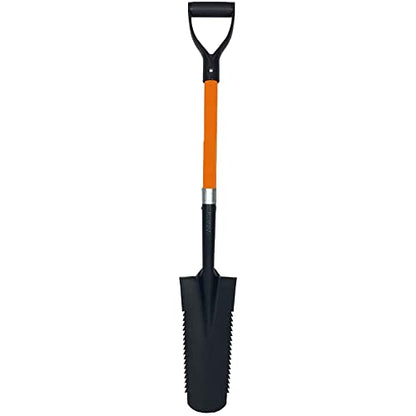 Ashman Short Handle Drain Spade Teeth Shovel (1 Pack), Sharp Shooter Shovel, Trenching Spade, Drainage Spade - Perfect Razor Blade Trenching Shovel D-Grip for Digging and Trenching and Transplanting. - size: 1 Pack, style: Small Drain Spade Teeth