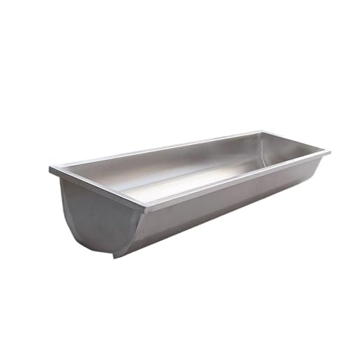 Feed Trough Goat Feeder Stainless Steel Easy to Clean Heavy Duty Livestock Feeder Waterer for Cow Cattle Deer Pigs Sheep