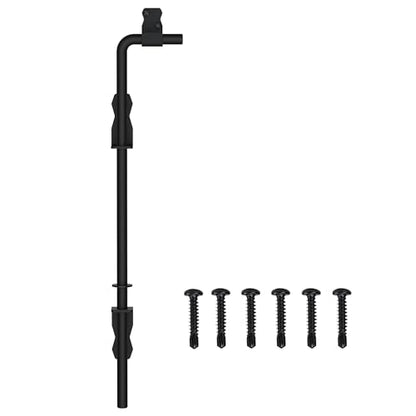 Sdstone 18 Inch Heavy Duty Cane Bolt Gate Drop Rod,Gate Ground Latch Hardware for Wooden Fences,Metal Gates Doors Stopper for Gate Ground (Black Finish,1 Pack) - size: 18 Inch