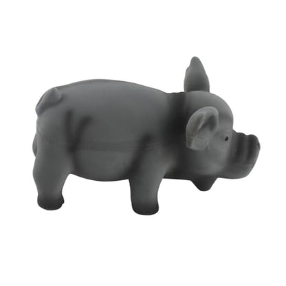 Buachois Dog Squeak Toy 6.3x3.1x3.1In, Cute Pig Grunting Latex Chew Toy Safe Bite Proof Pet Toy for Dogs Puppies (Black) - color: Black