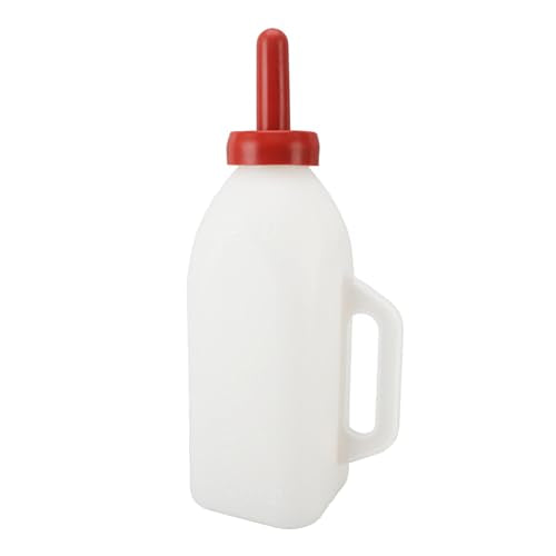 TOPINCN Calf Bottle with Nipple, 2L Lamb Calf Feeding Bottles with Handle, Thicken Leakproof Silicone Calf Milk Feeder Goat Milk Bottle Calf Nursing Feeding Supplies for Farm