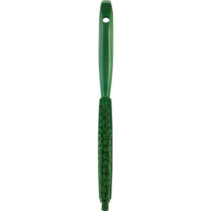 Vikan 41952 Brush,Narrow Hand,Stiff,11" x .75",PP/PBT,Green - color: Green