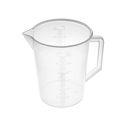 Aicosineg Measuring Cups 3000ml Plastic Graduated Cup PP Graduated Beaker Clear Scale Cup Liquid Measuring Mixing Cup Graduated Plastic Measuring Cup with Handle and Spout for Lab Kitchen Transparent