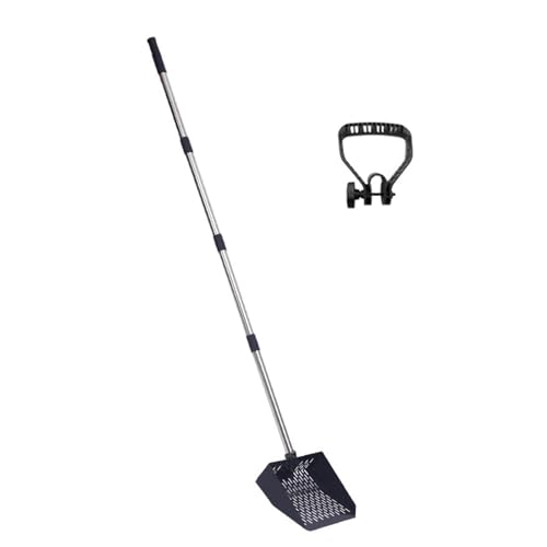 Ergonomic Rubber Grip Manure Scooper for Elderly Users Adjustable 35 65 Inch Stainless Handle for Back Chicken Coops Rakes Scooper with Long Handle - color: C