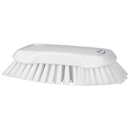 Vikan 38945 Extra Large Hand Brush, Multifunctional, Slip-Resistant Cleaning Tool, Extra Stiff Polypropylene & Polyester Bristle, 9.1", White - color: White