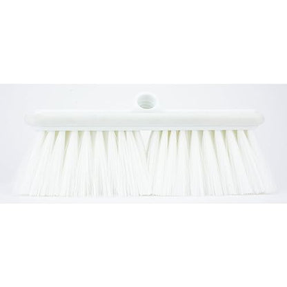 SPARTA Flo-Thru Heavy-Duty Deck Scrub Brush Nylon Bristled, Boat and Floor Scrub Broom with Protective Bumper for Floors and Large Equipment, Plastic, 9.5 Inches, White - color: White