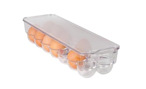Dial Industries Fridge Egg Storage Holder, 14 Egg Container with Lid