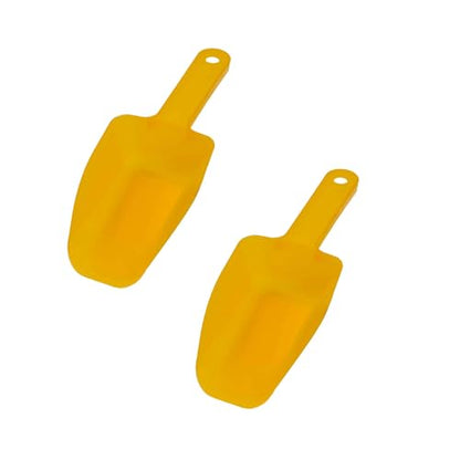 2Pcs Plastic Ice Scoop, Kitchen Scooper for Ice Maker, Ice Bucket, Bar, Freezer, Pet Food, Candy, Coffee Beans, Utility Food Scoop for Home, Party, Wedding, Restaurant (Yellow) - color: Yellow